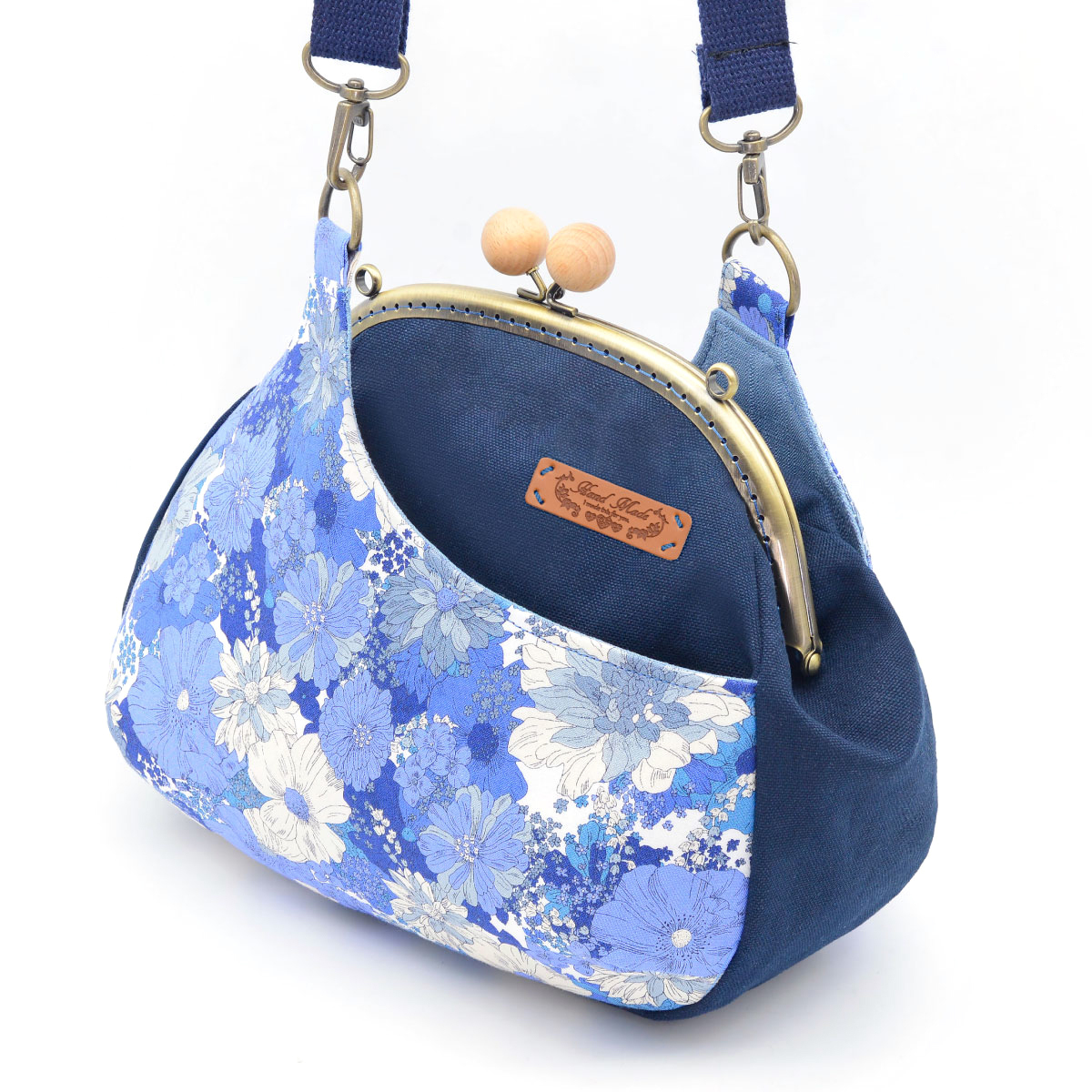 20.5公分木珠頭半圓口金【贈弧形口金肩背斜背包紙型】