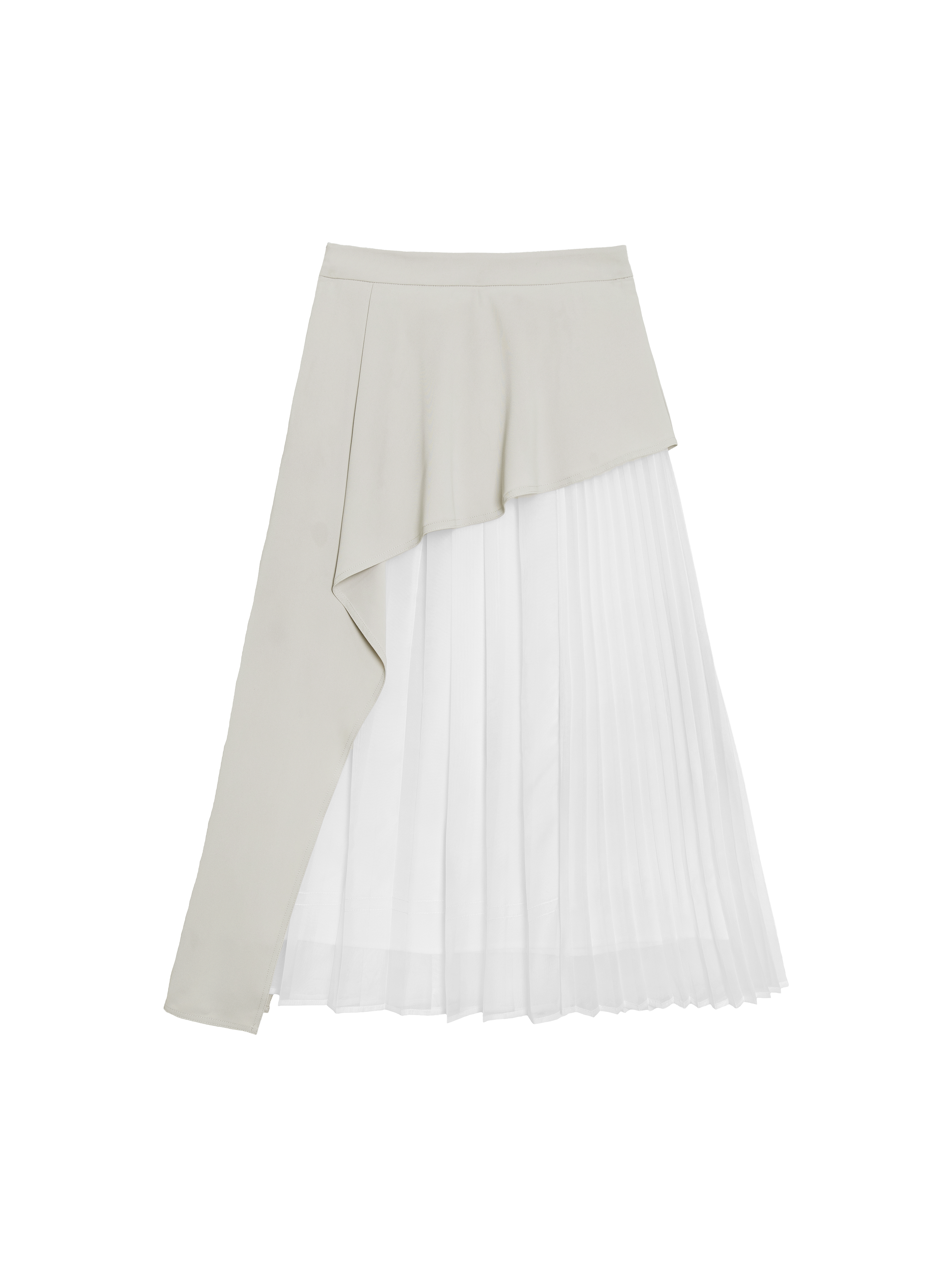 層次荷葉邊拼壓褶半身裙 - 241C