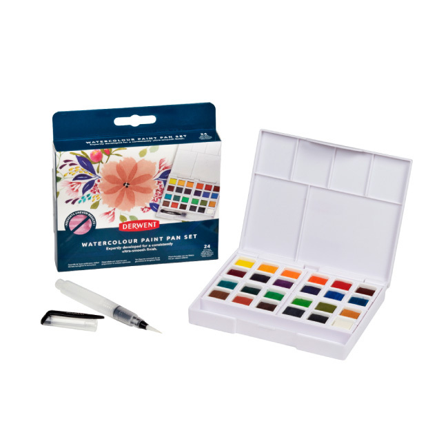 DERWENT德爾文 水彩色塊旅行盒24色DW2306324
