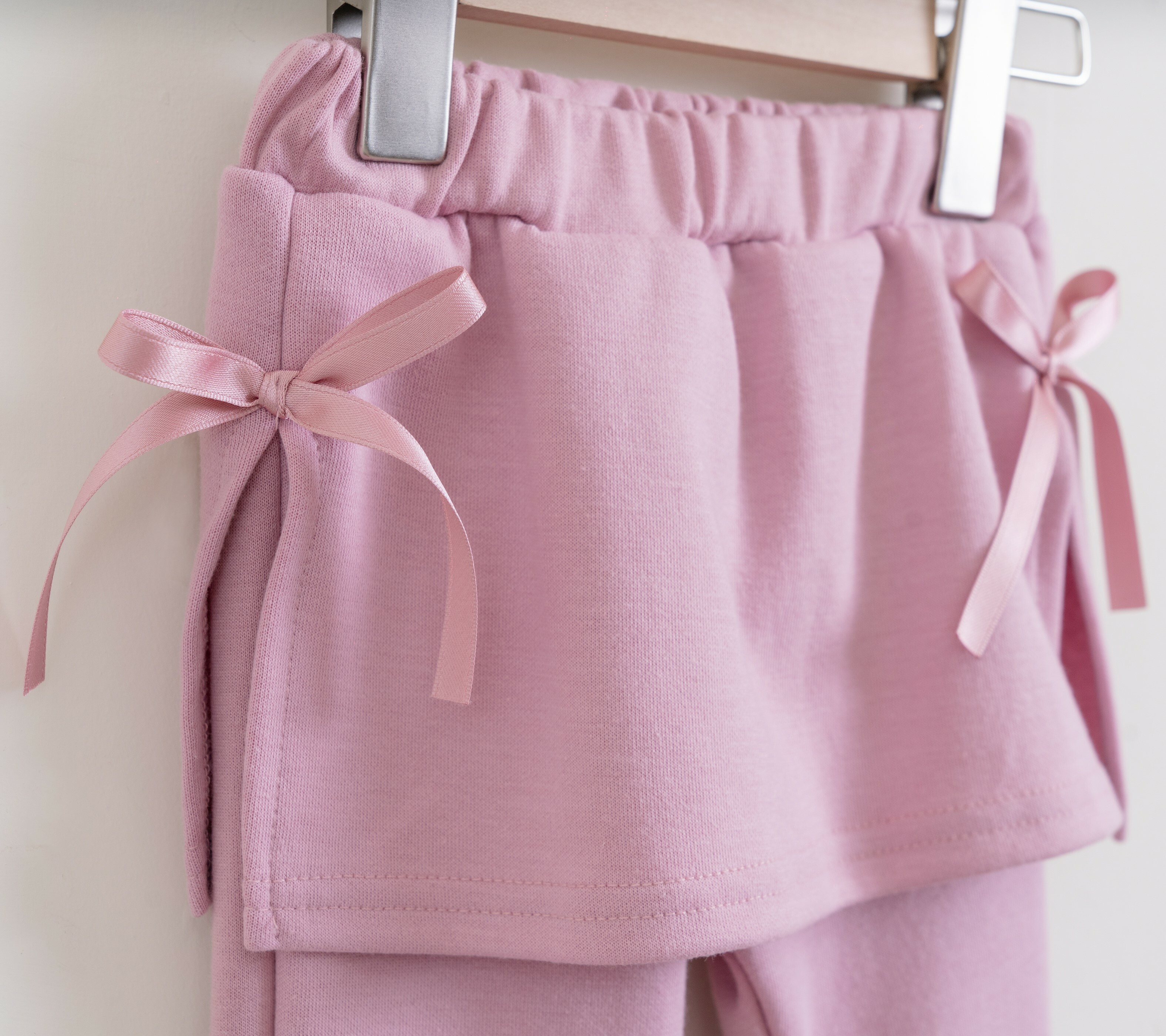 韓國 Aosta - 秋款蝴蝶結喇叭褲-粉色蝴蝶結