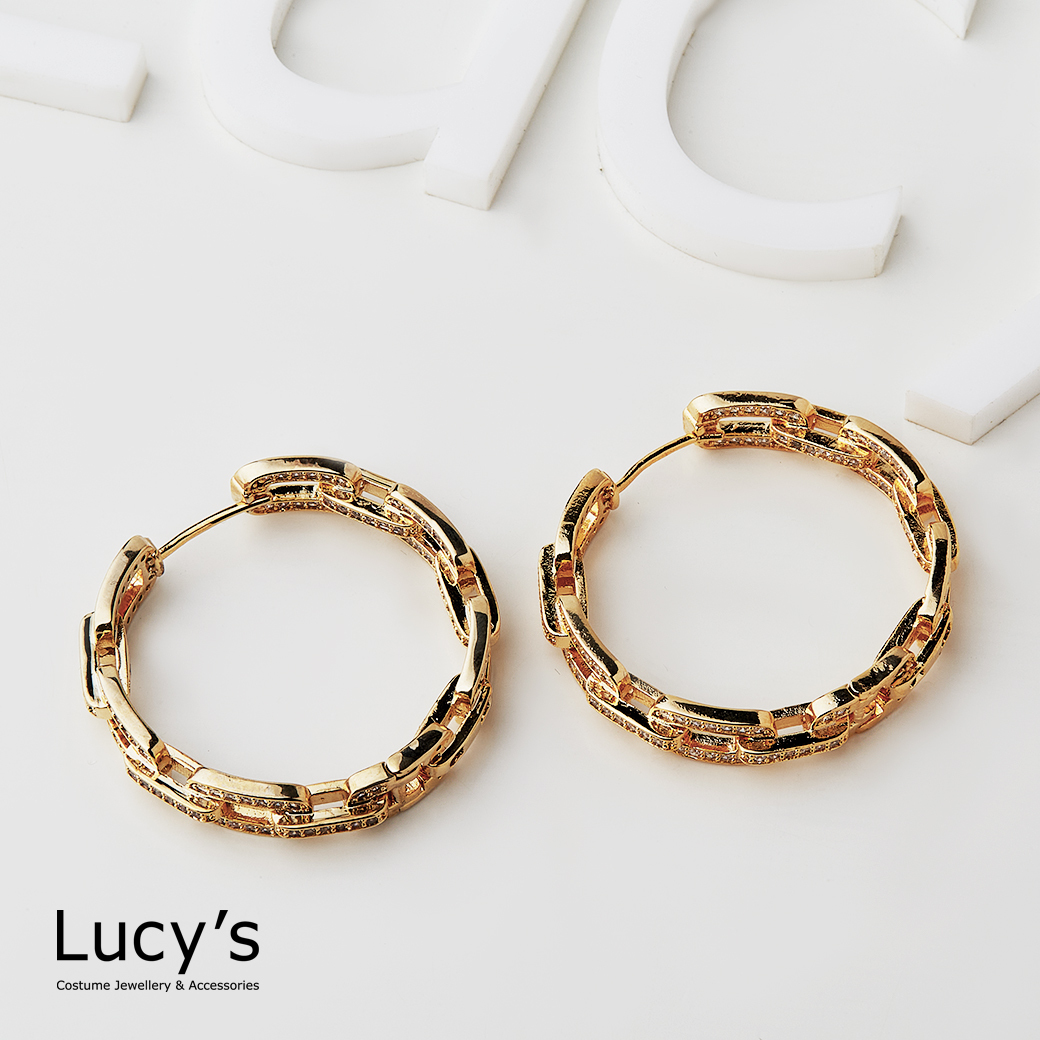 閃亮鍊影 易扣耳環 (二色) (119782/119783)