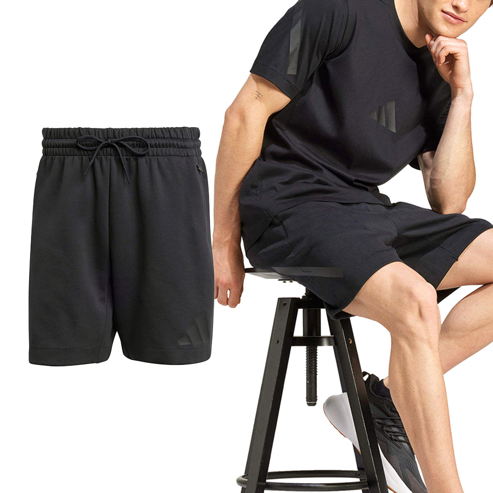 Adidas M Z.N.E. Short 男款 黑色 運動 休閒 綁帶鬆緊 中腰 拉鍊 口袋 亞規 短褲 JE7540