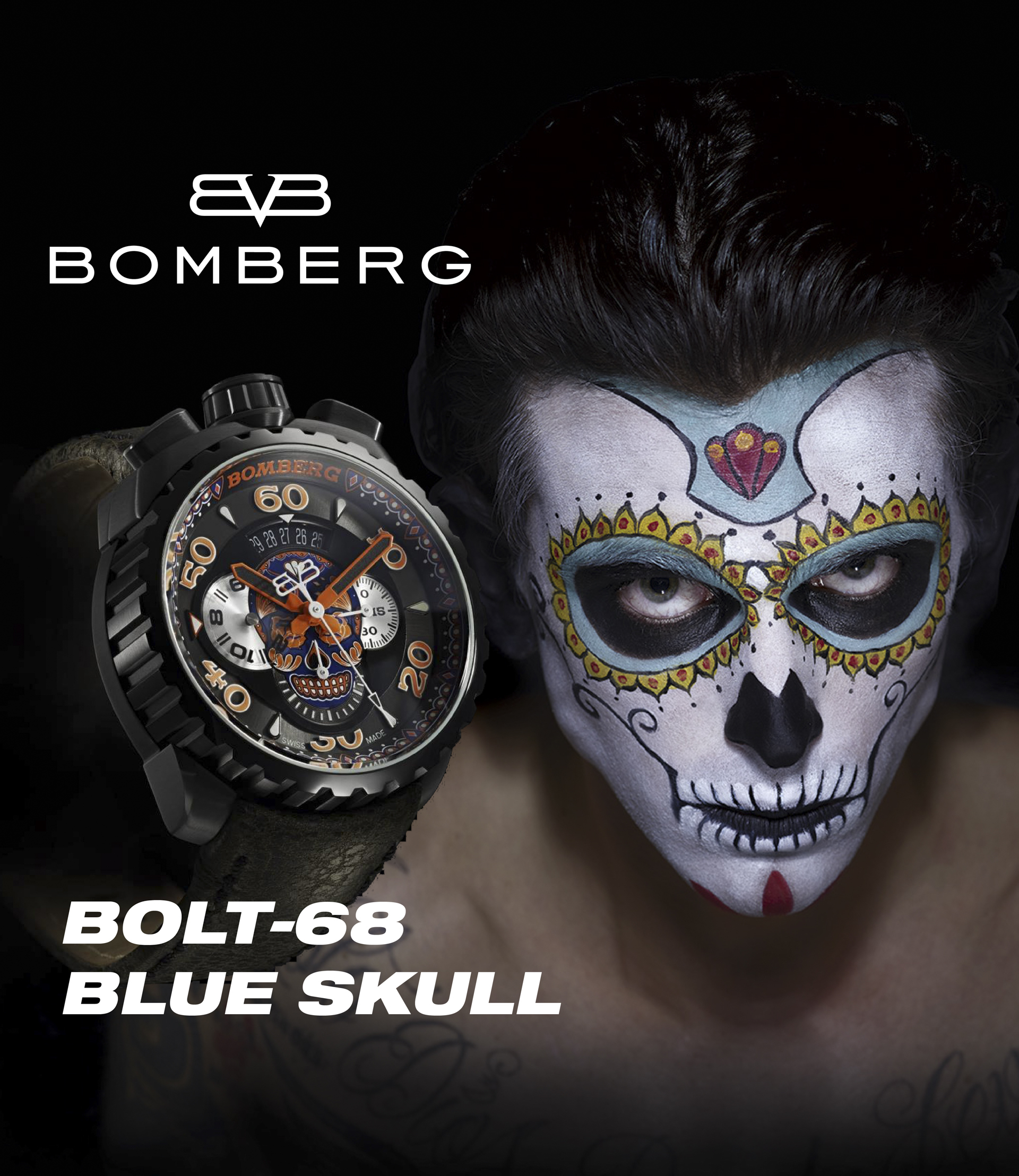 BOLT-68系列 藍骷髏計時碼錶