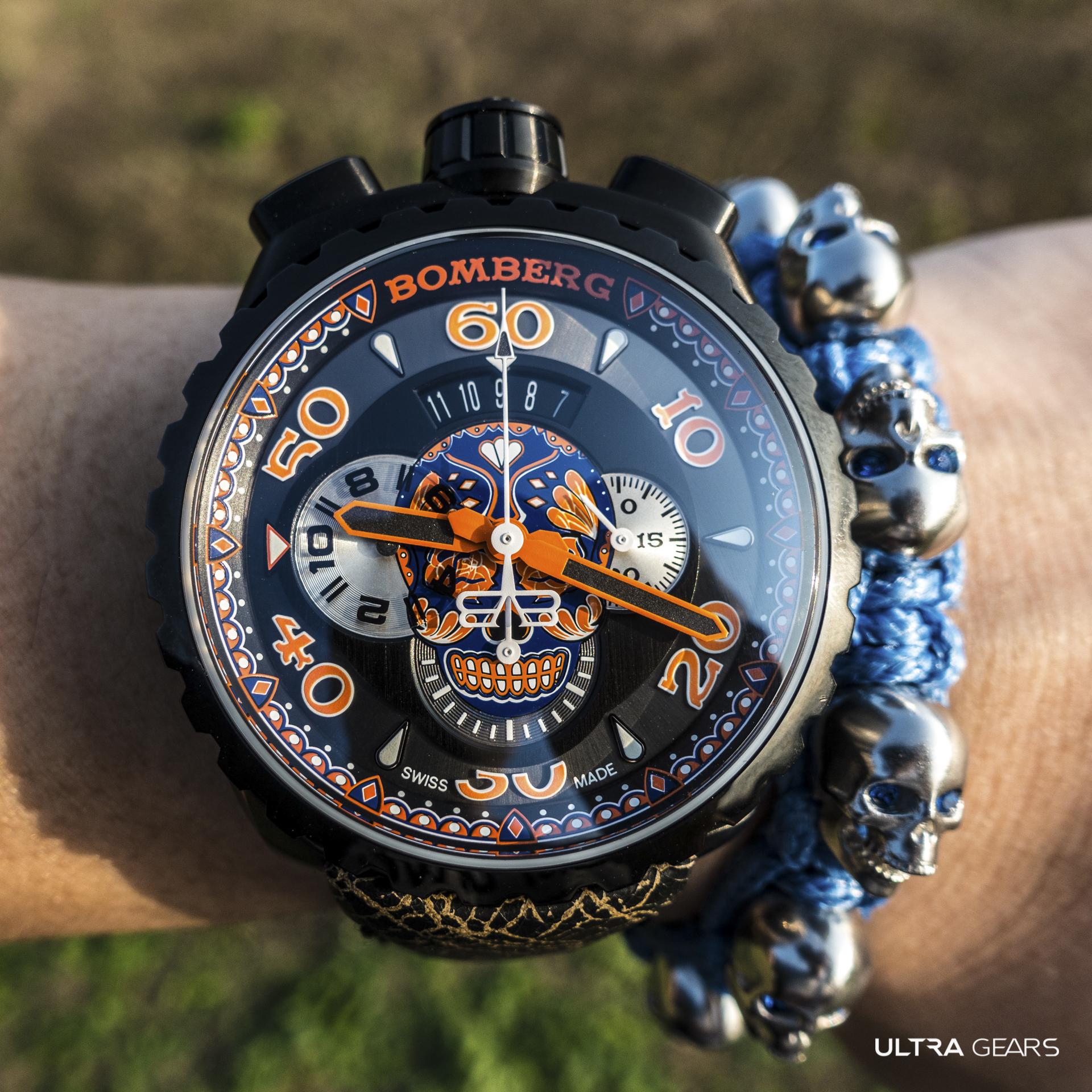 BOLT-68 藍色骷髏計時碼錶