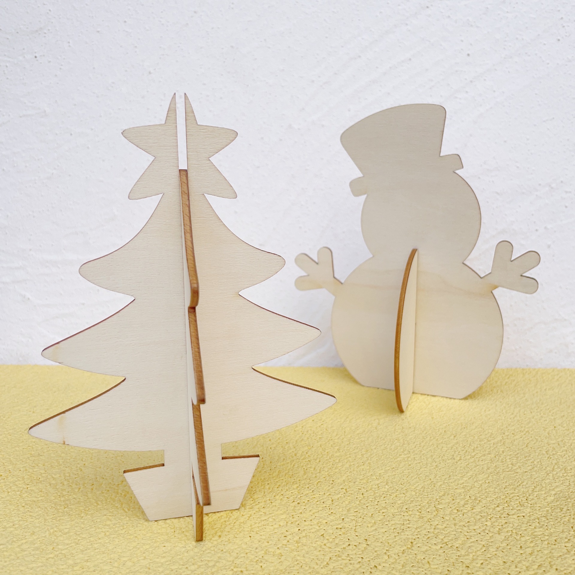 聖誕節DIY木製立體聖誕樹雪人彩繪木片 MC3915