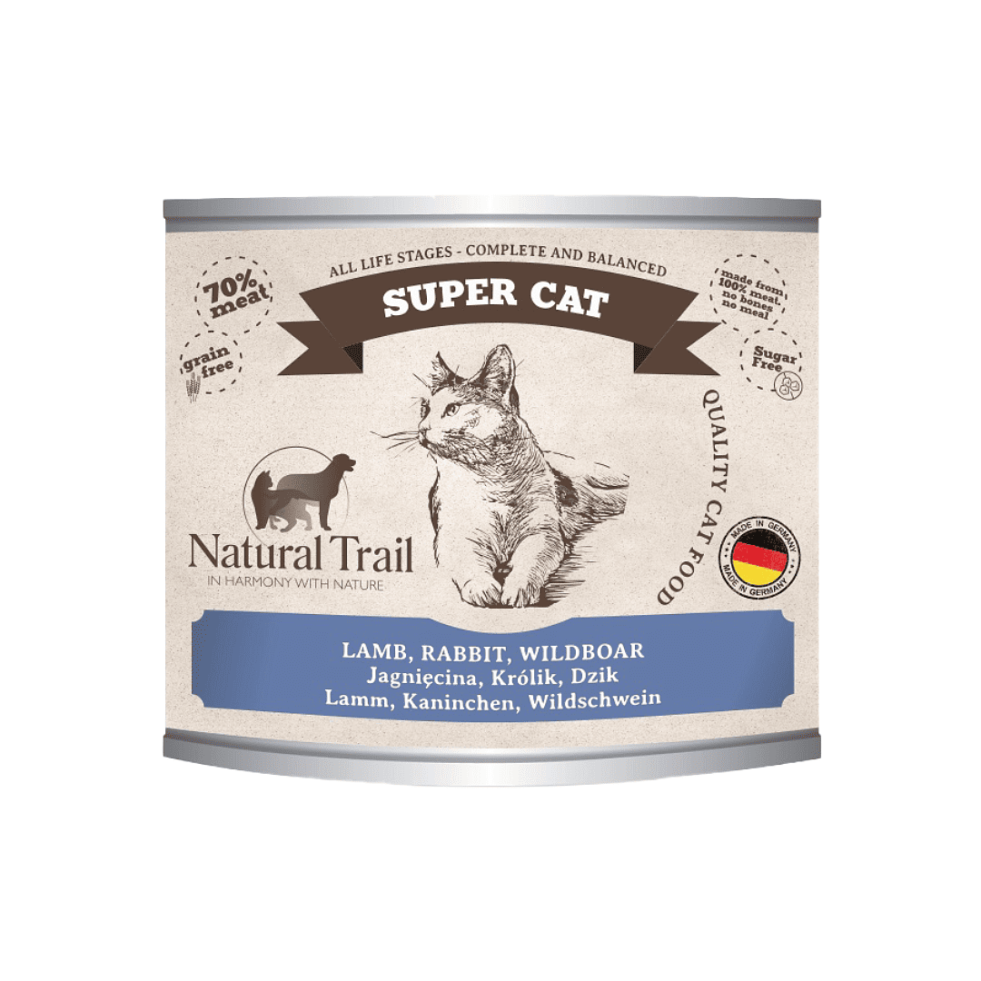 德國自然小徑 貓主食罐 羊肉+野兔+野豬 200g
