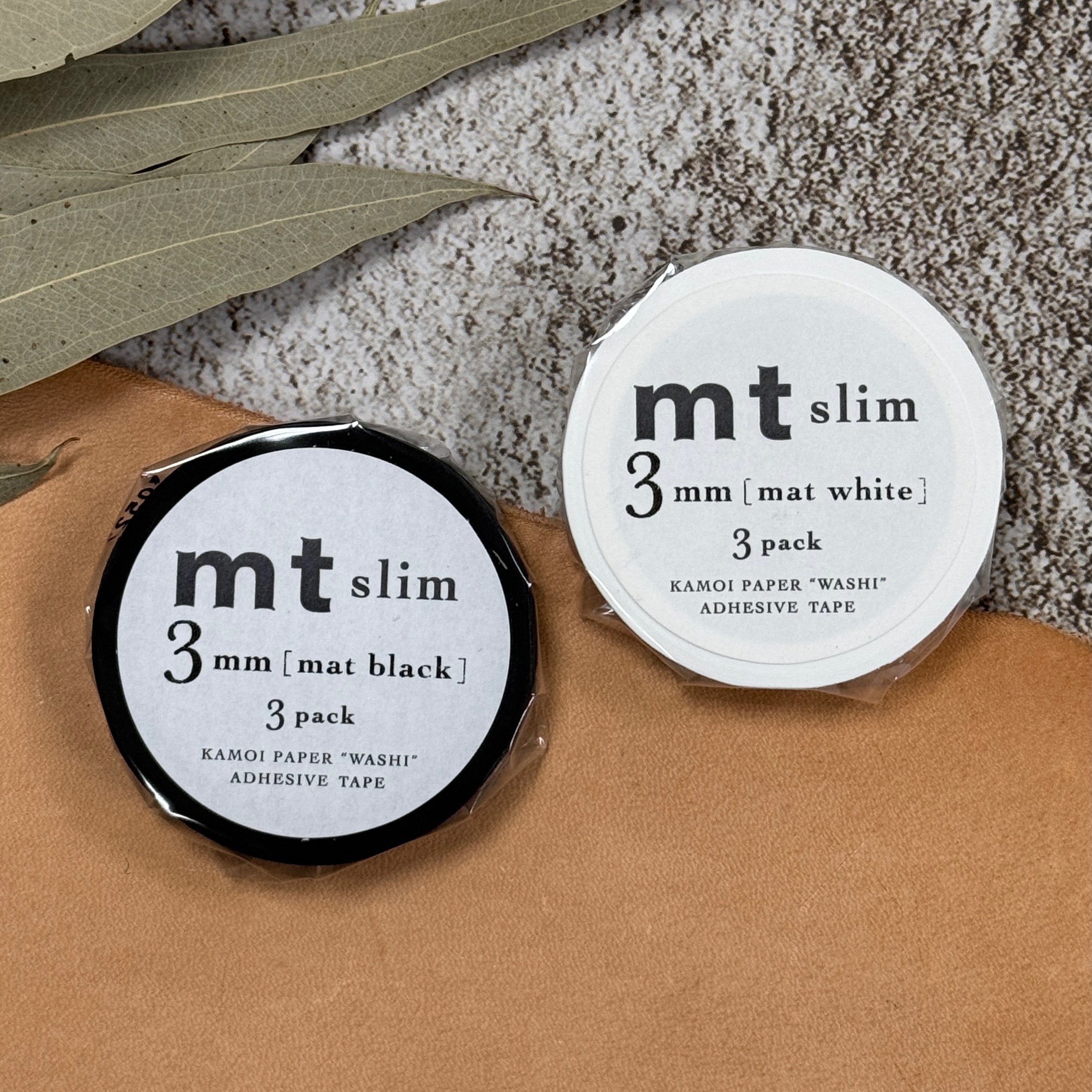 日本 mt｜素色膠帶 slim 3mm 黑白