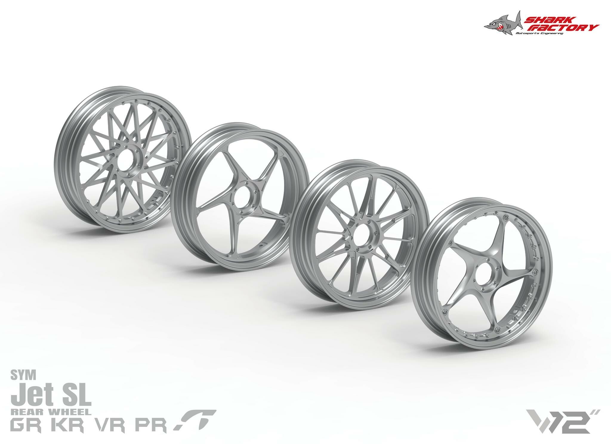 【SHARK FACTORY 鯊魚工廠】SYM Jet SL 12吋後框 (專用) 鍛框