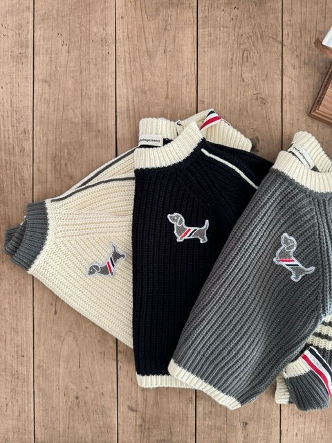 兒童小狗刺繡Logo圓領冷衫-2401667