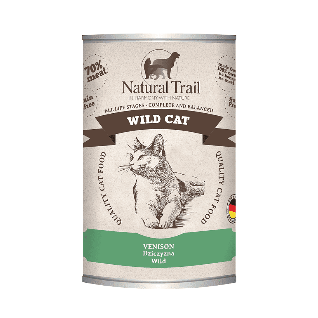 德國自然小徑 貓主食罐 滿分純鹿+蔓越莓 400g