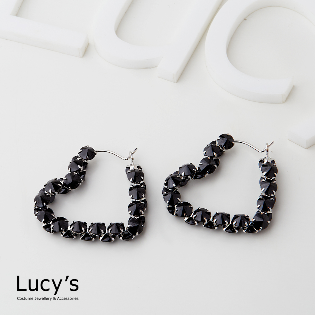 璀璨心形 耳環 (二色) (117633/117634)