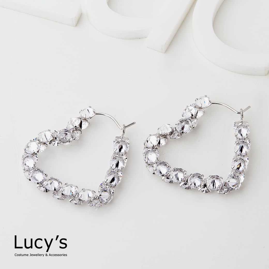 璀璨心形 耳環 (二色) (117633/117634)