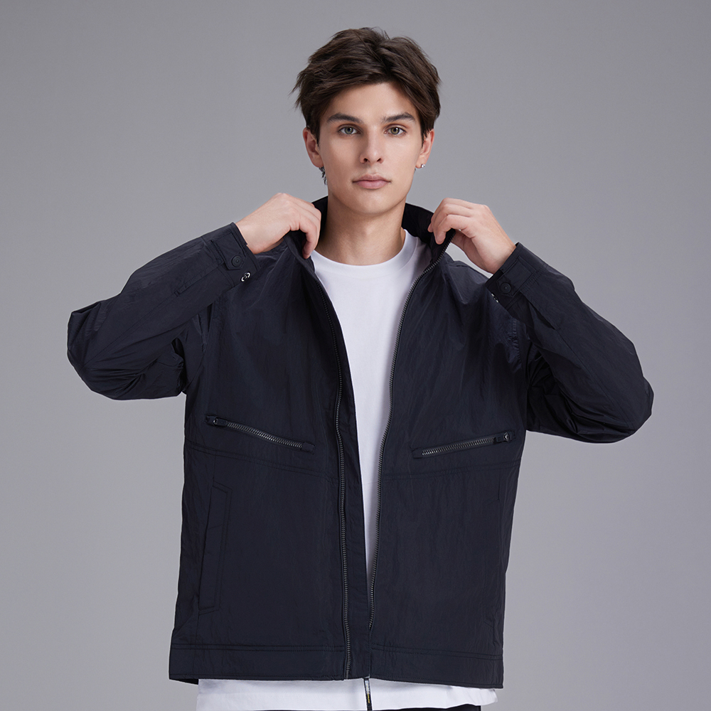 人気大割引 CANIS Men's High BLACK CARBON - Jacket Up Zip Neck ジャケット・アウター
