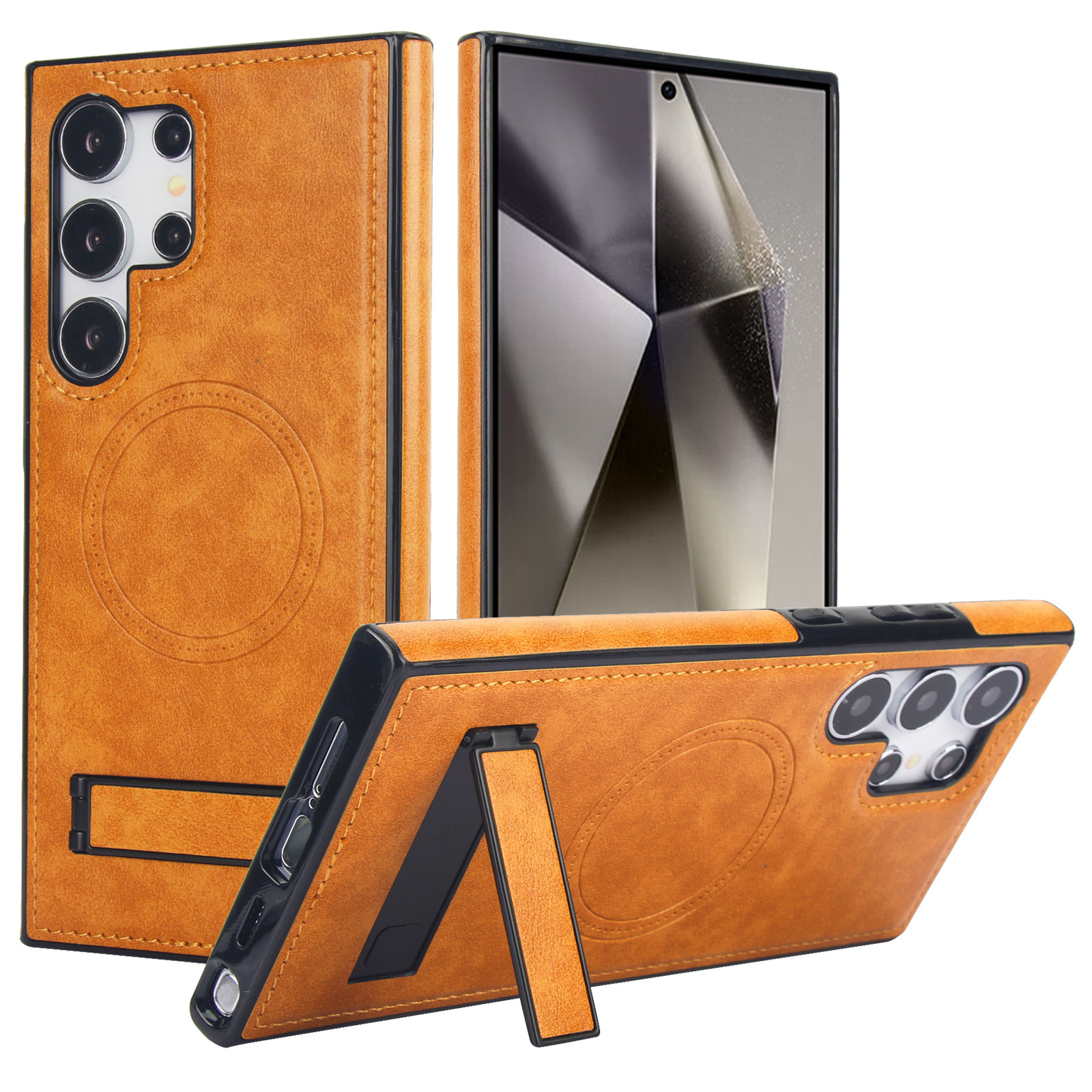 XPRO - Mag Stand Leather Lite - Samsung S24 Case 防撞磁吸支架皮紋手機保護殼