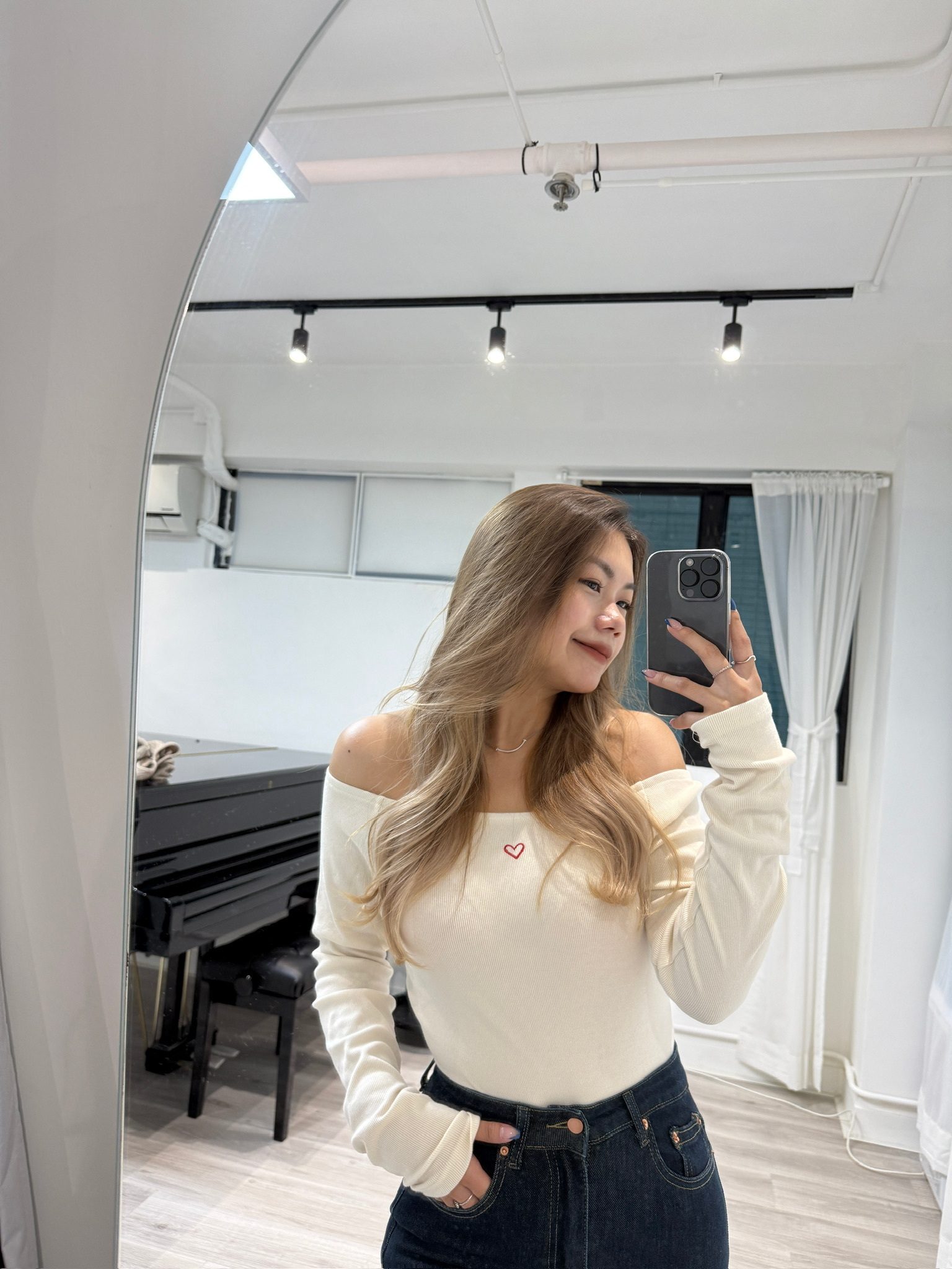 Mini Heart Off-shoulder Top