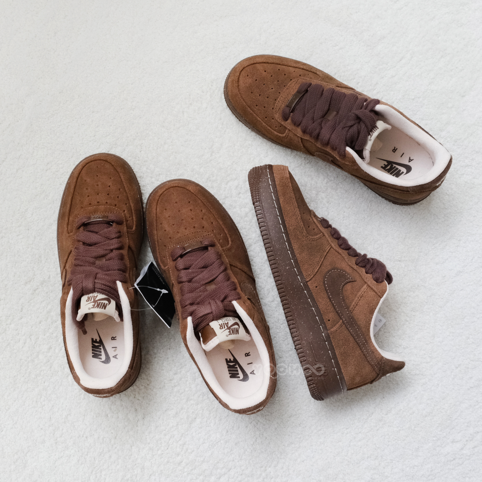 預購┃女鞋 NIKE AIR FORCE 1 CACAO WOW 巧克力 摩卡 外縫線 麂皮