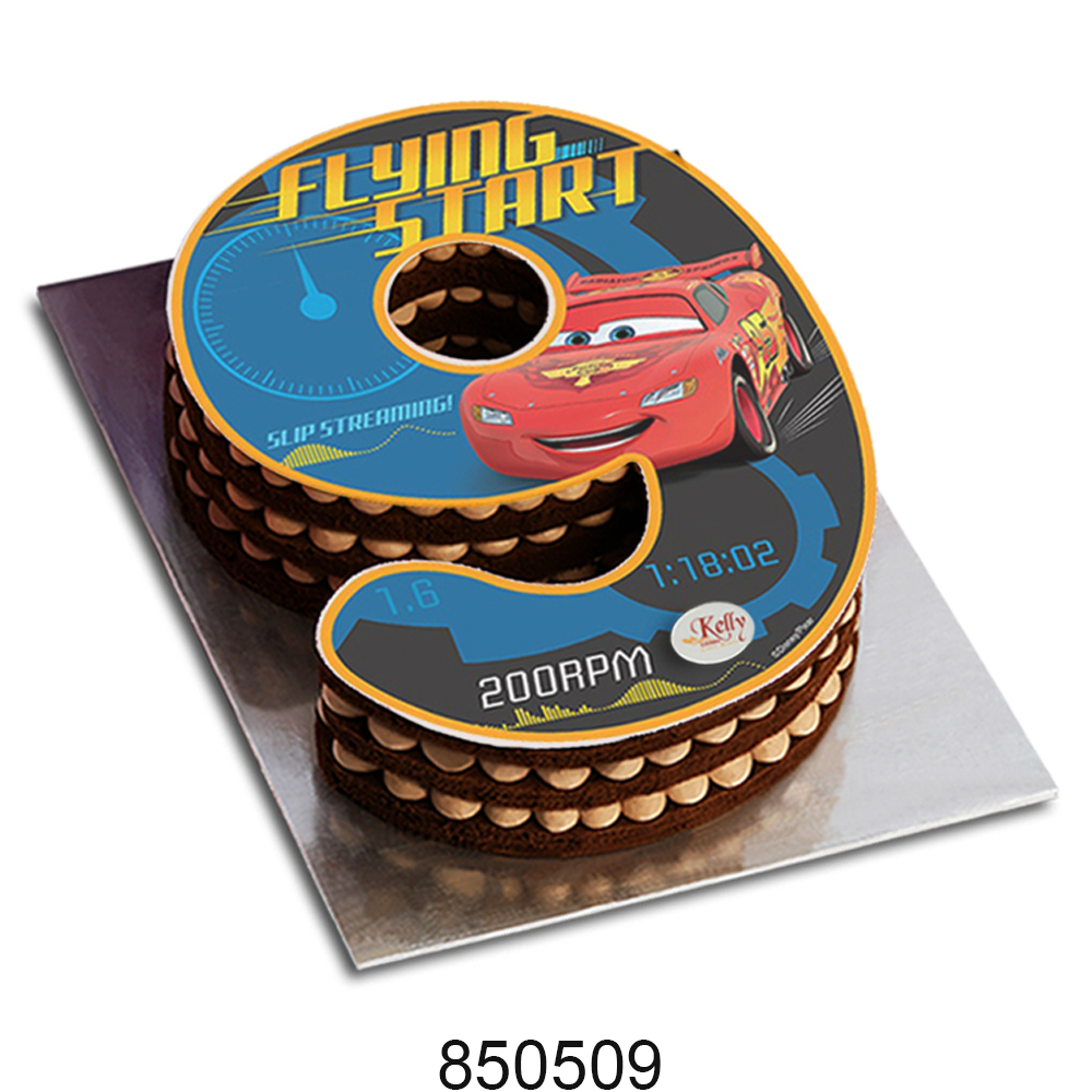 No. 9 Cars Edible Image Cake