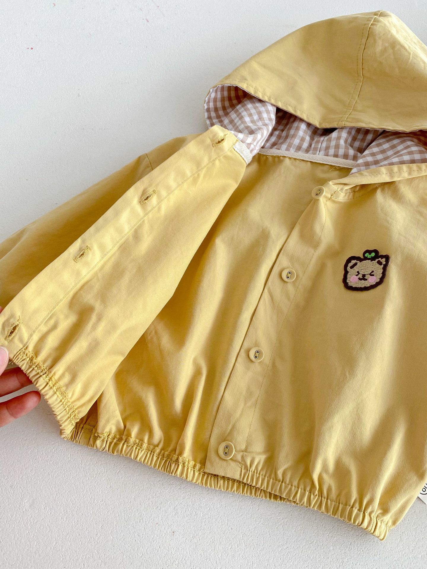 黃色可愛熊連帽外套