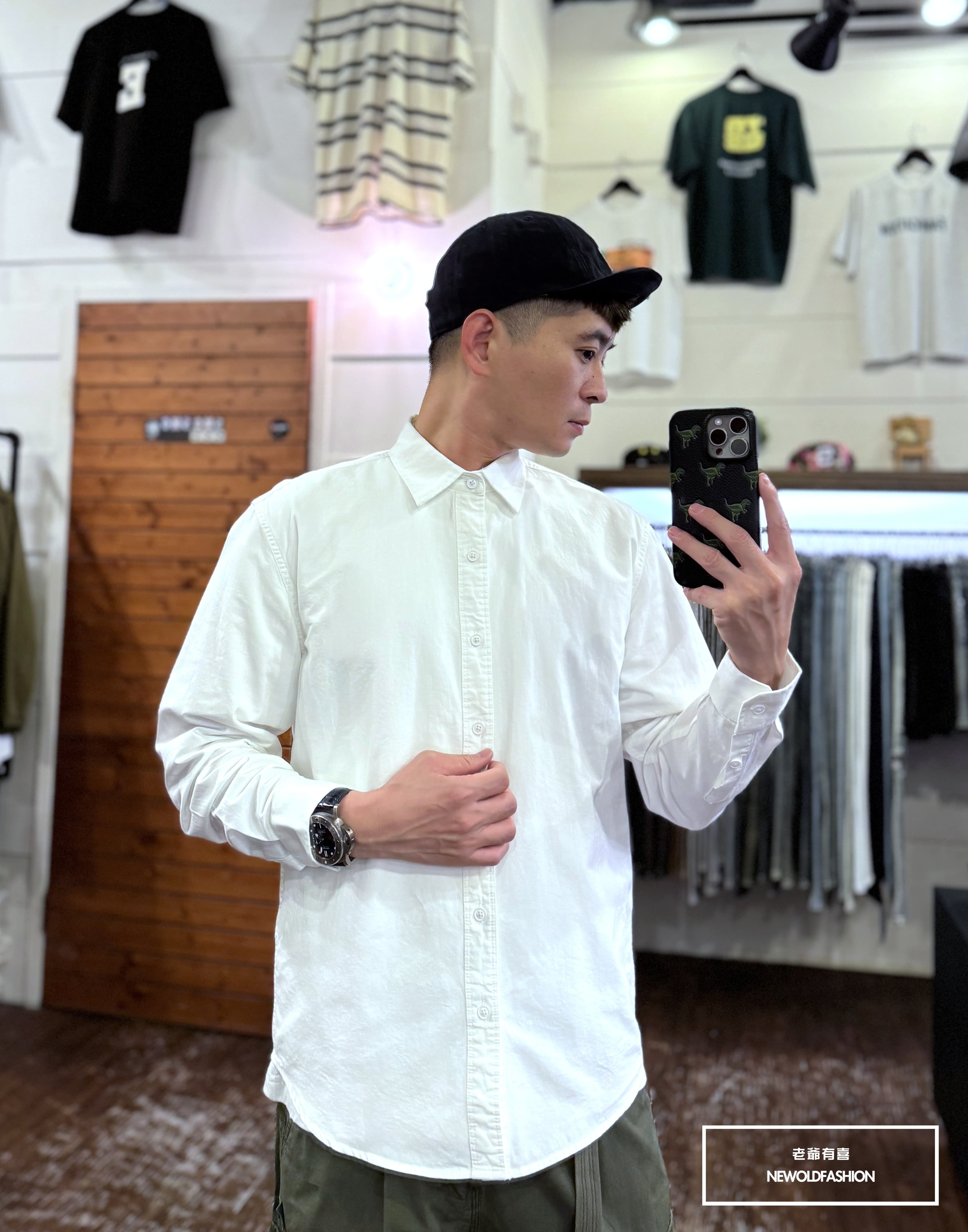 『新品上市』重磅原色素面襯衫-白(NOF24098080)