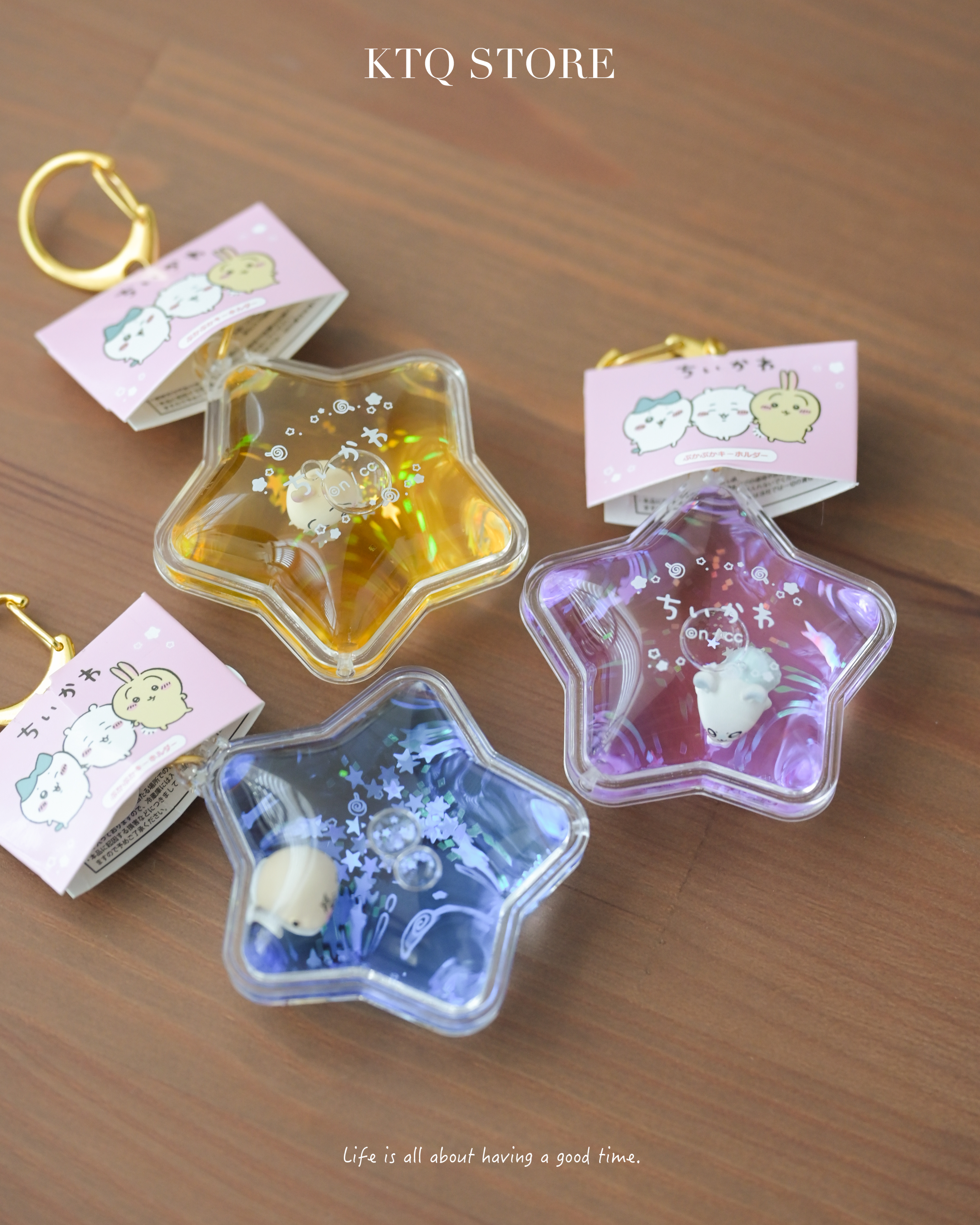 KTQ STORE ‧ 日本 Chiikawa 吉伊卡哇 流動漂浮星星吊飾 鑰匙圈