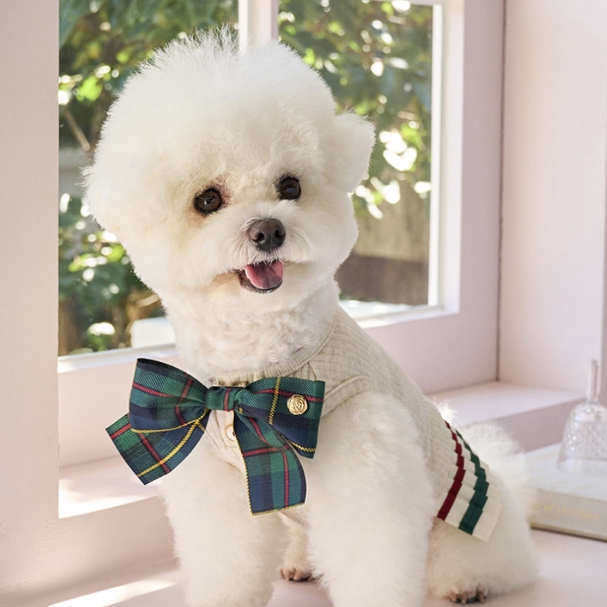 預科生 學院風-百摺連身裙 -燕麥Oatmeal It’s sunny outside