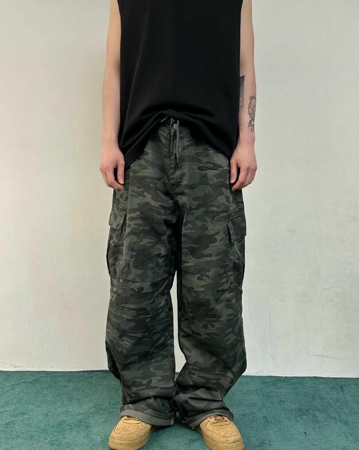 迷彩工裝鬆身褲 WELL DONE-070P