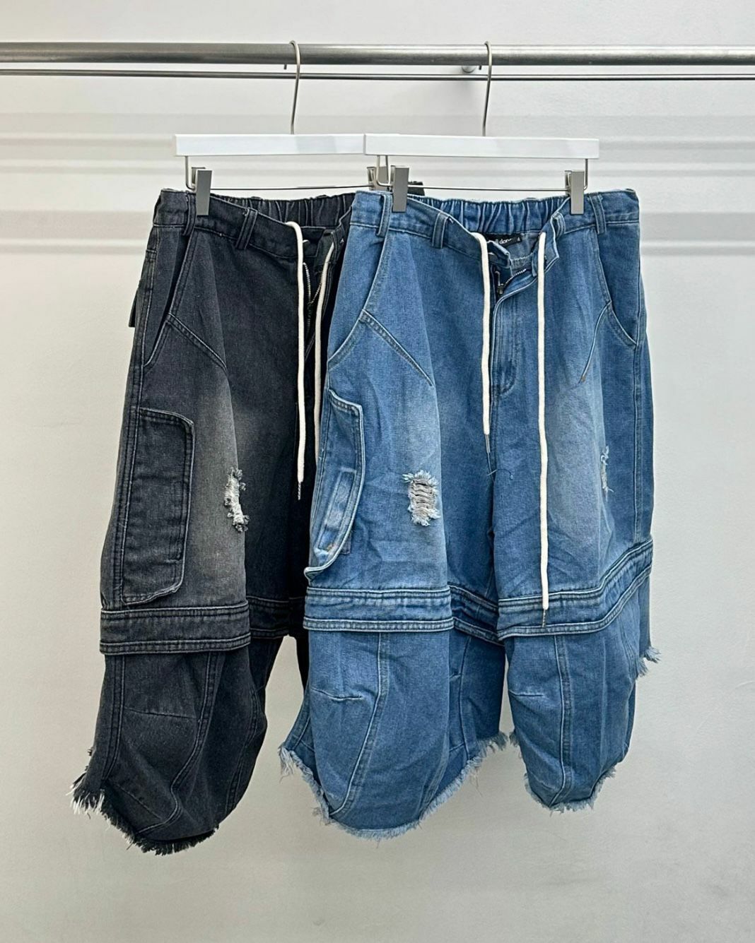 洗水破洞牛仔短褲 WELL DONE-073P