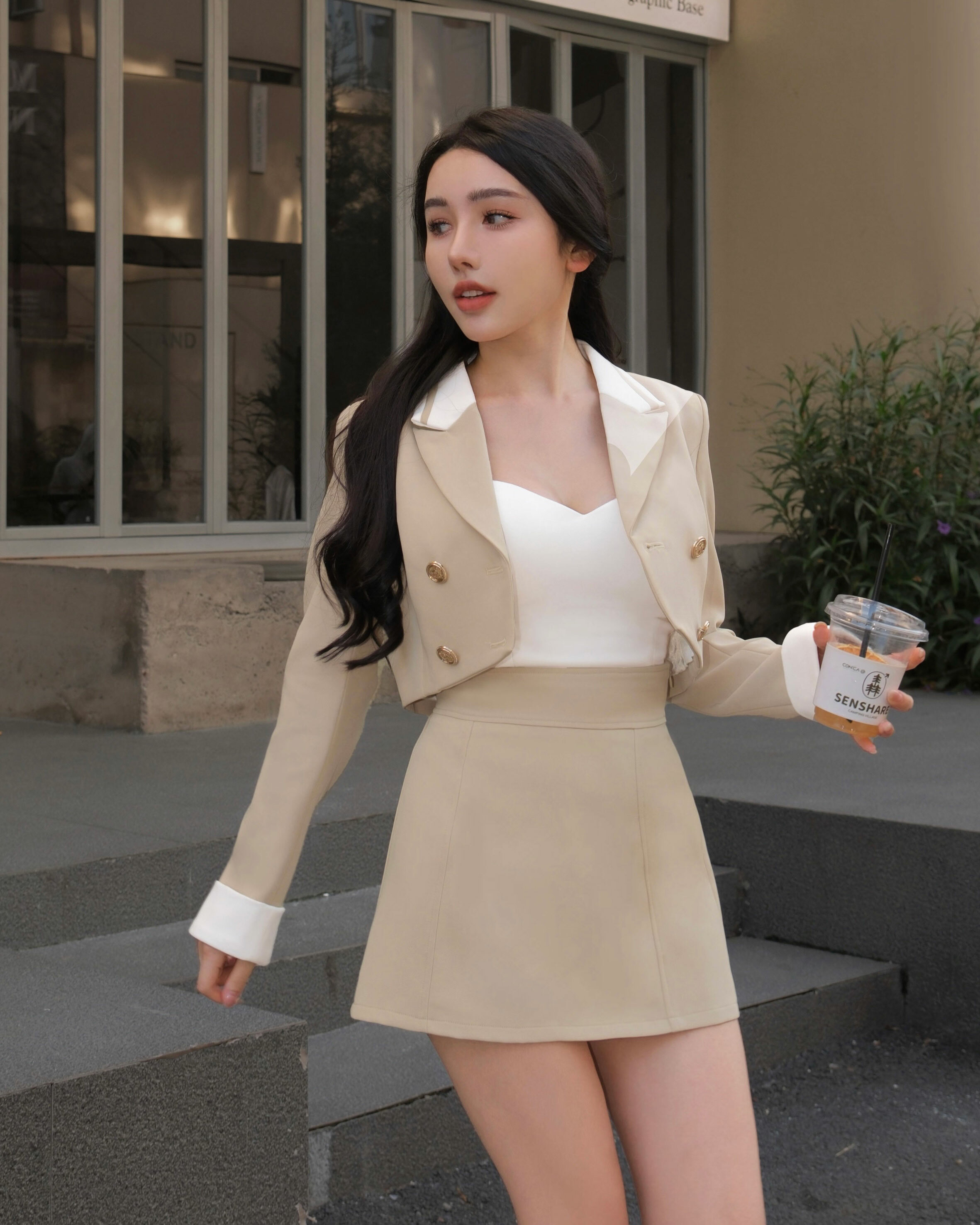 訂製-海軍領撞色西裝套裝