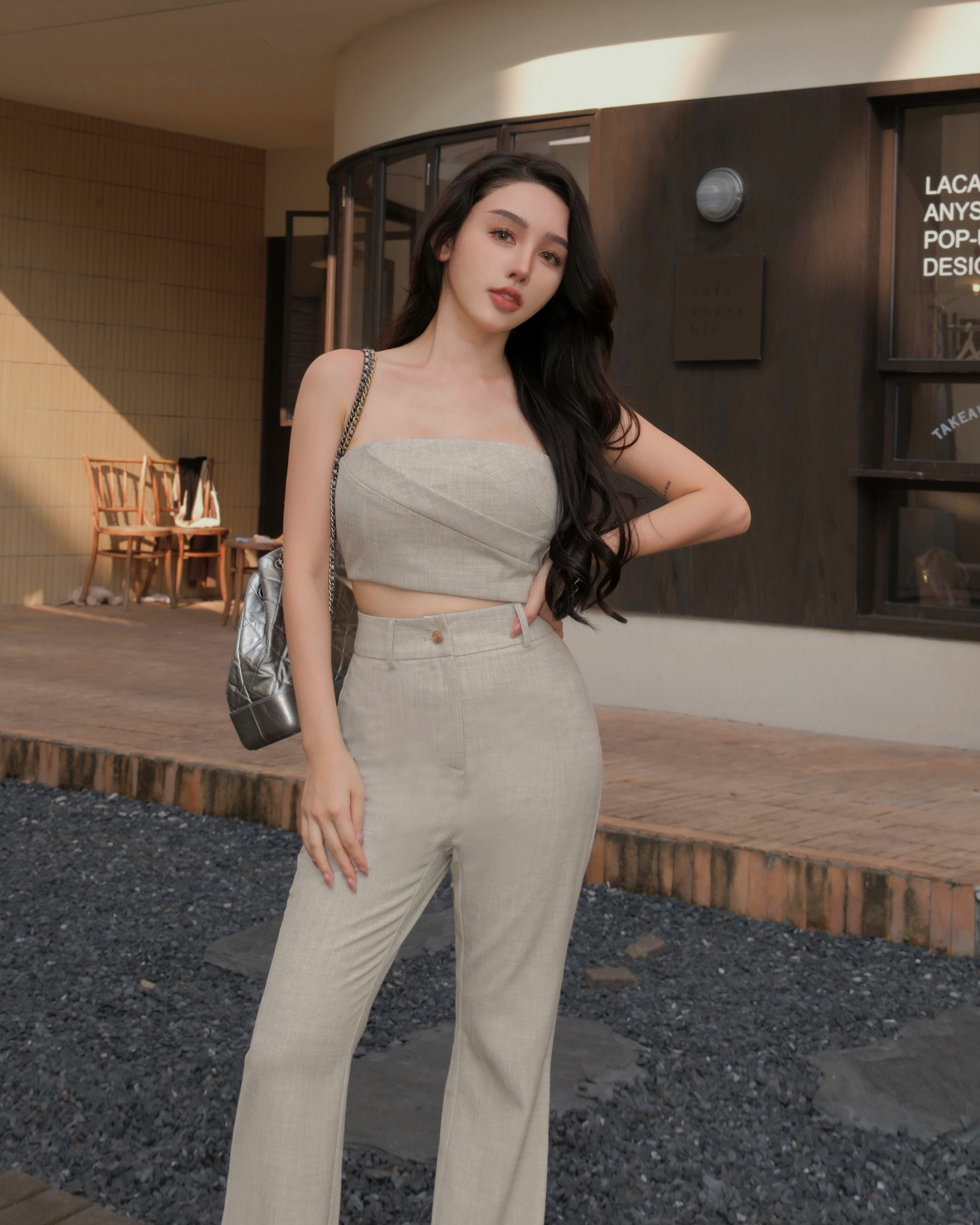 訂製-韓系西裝麻平口套裝