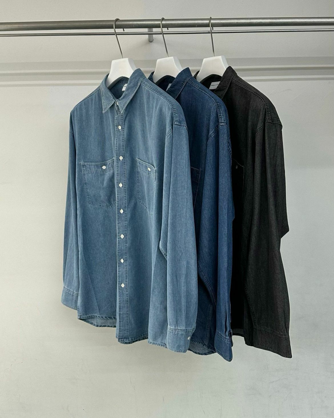 淨色長袖牛仔恤衫 WELL DONE-084S