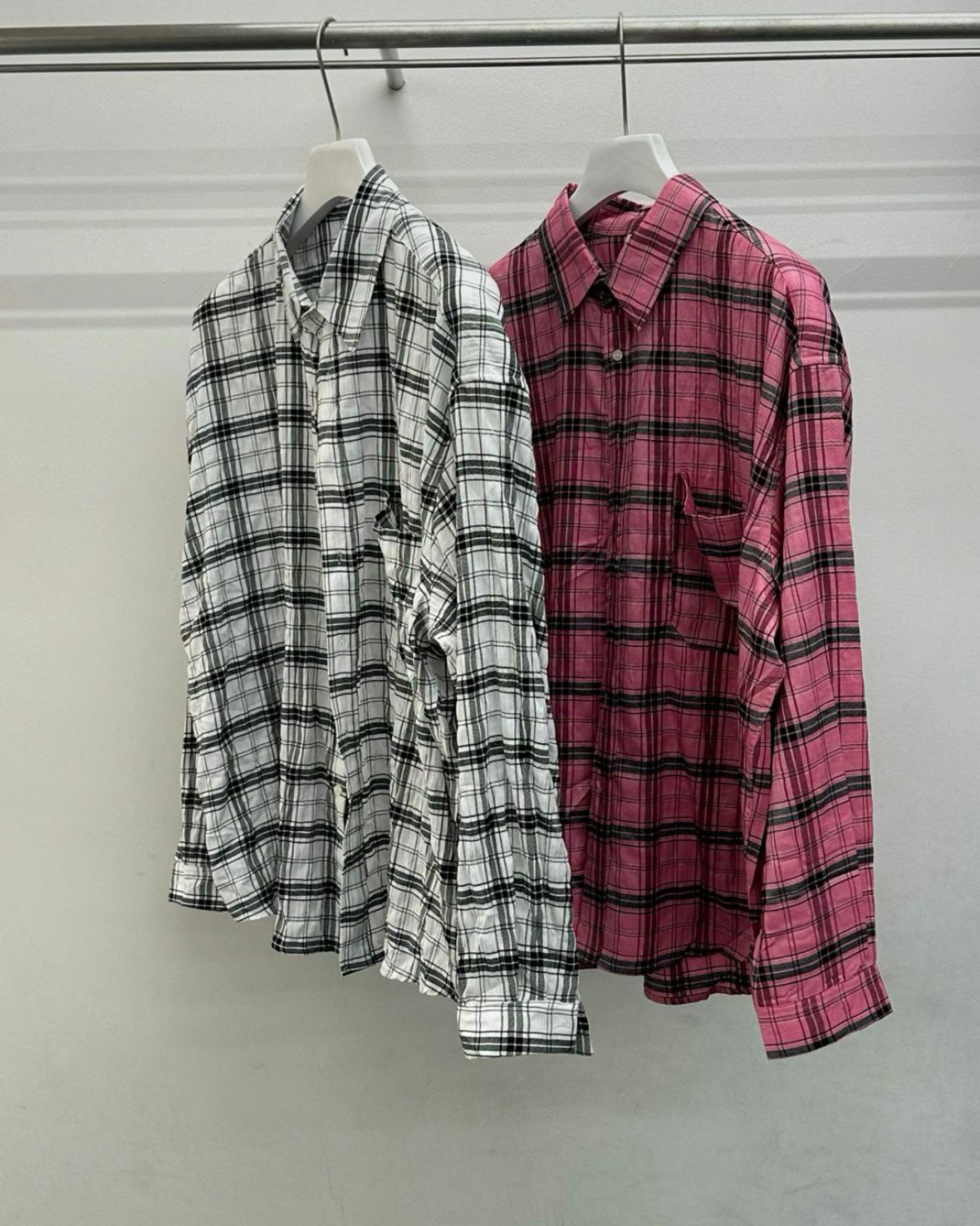 格仔長袖恤衫 WELL DONE-085S