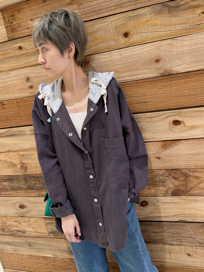 Oversize減齡連帽外搭