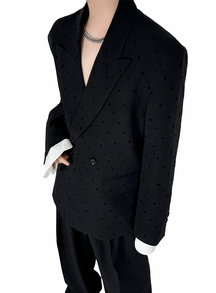 翻邊分層袖大劍領西裝外套