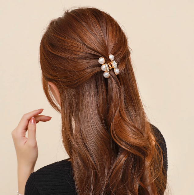 [3 FOR RM10] Chic Pearl Rhinestone Small Hair Claw