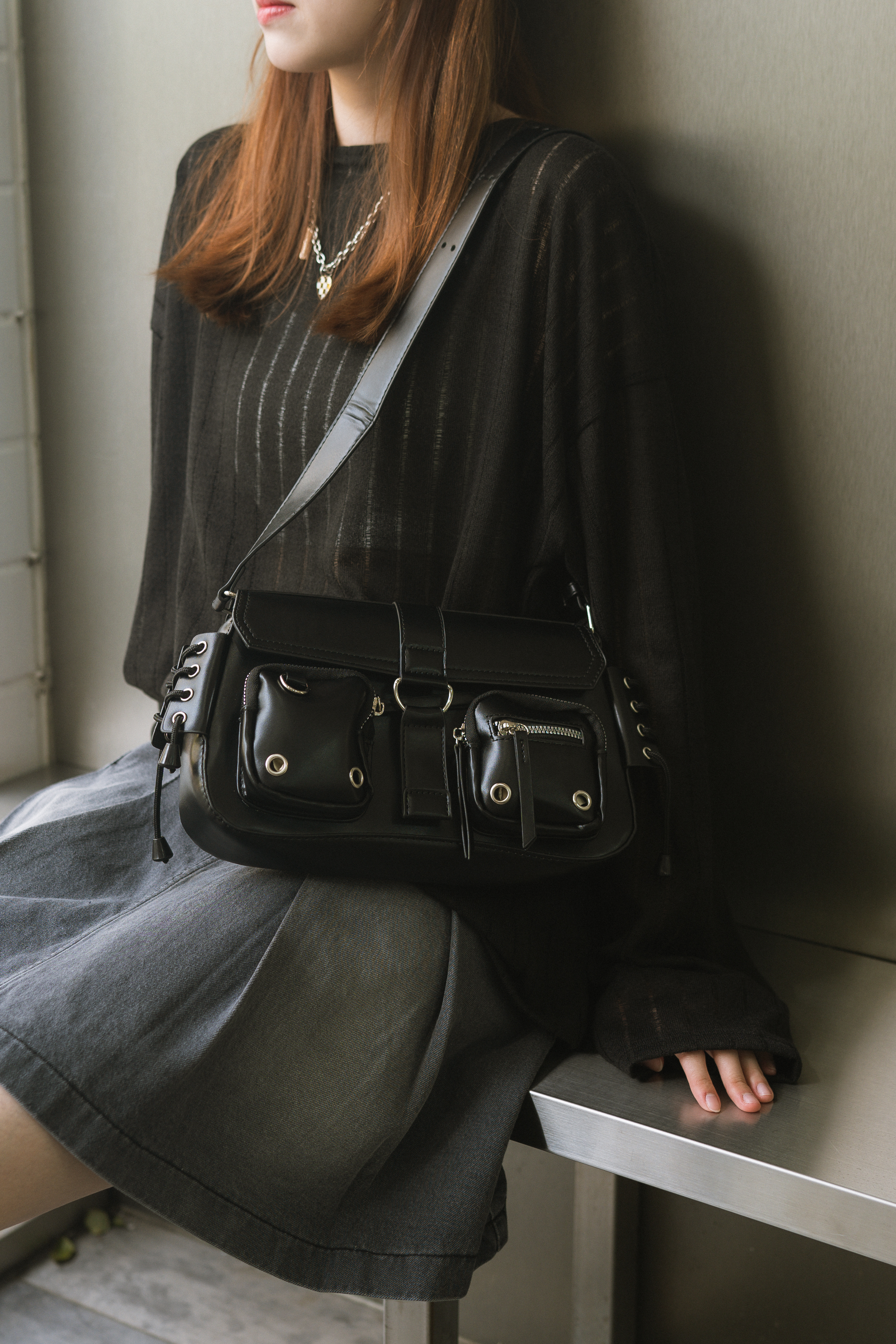 JIN UNIVERSAL 皮革金屬機車包