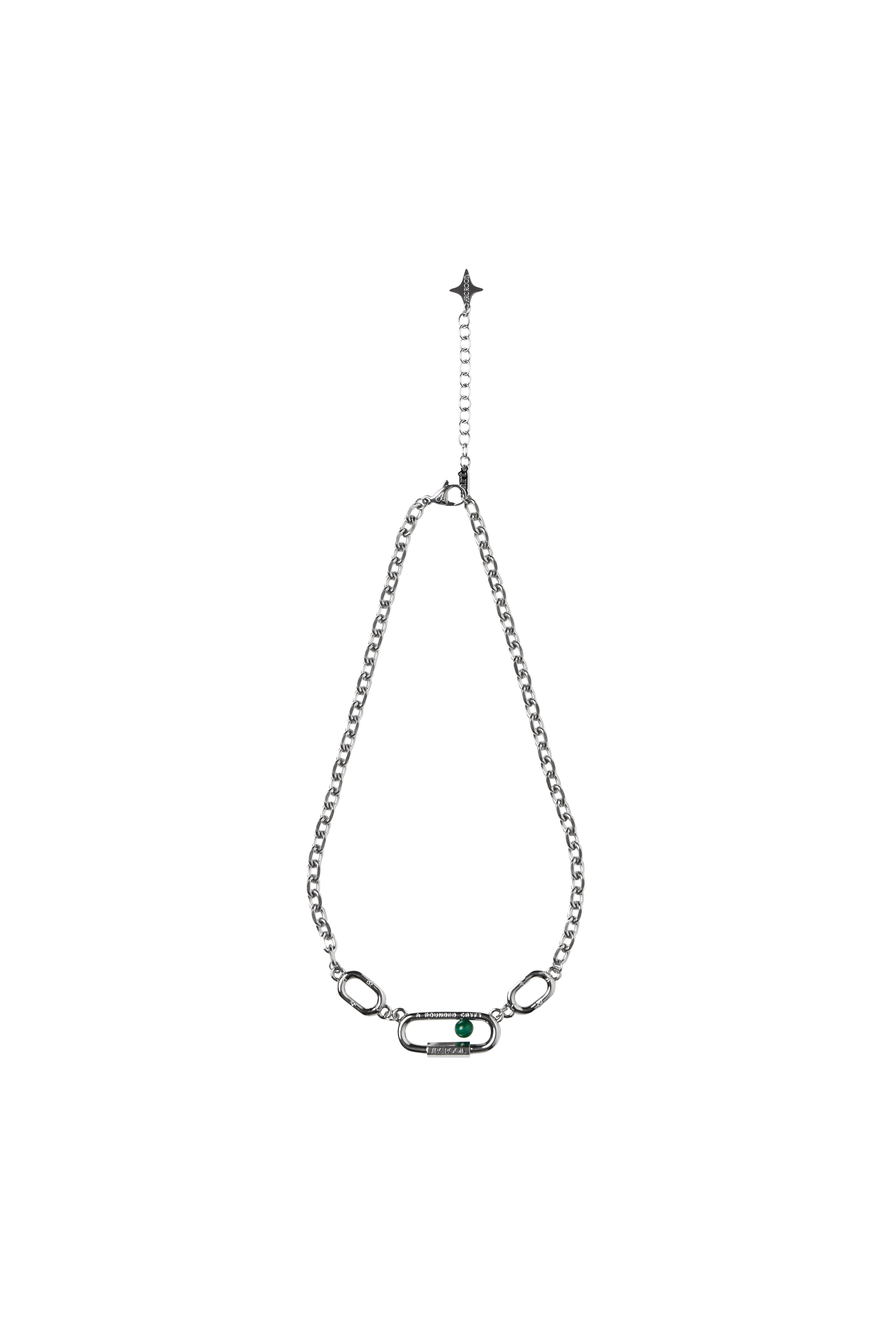 JADE GEM CARABINER NECKLACE