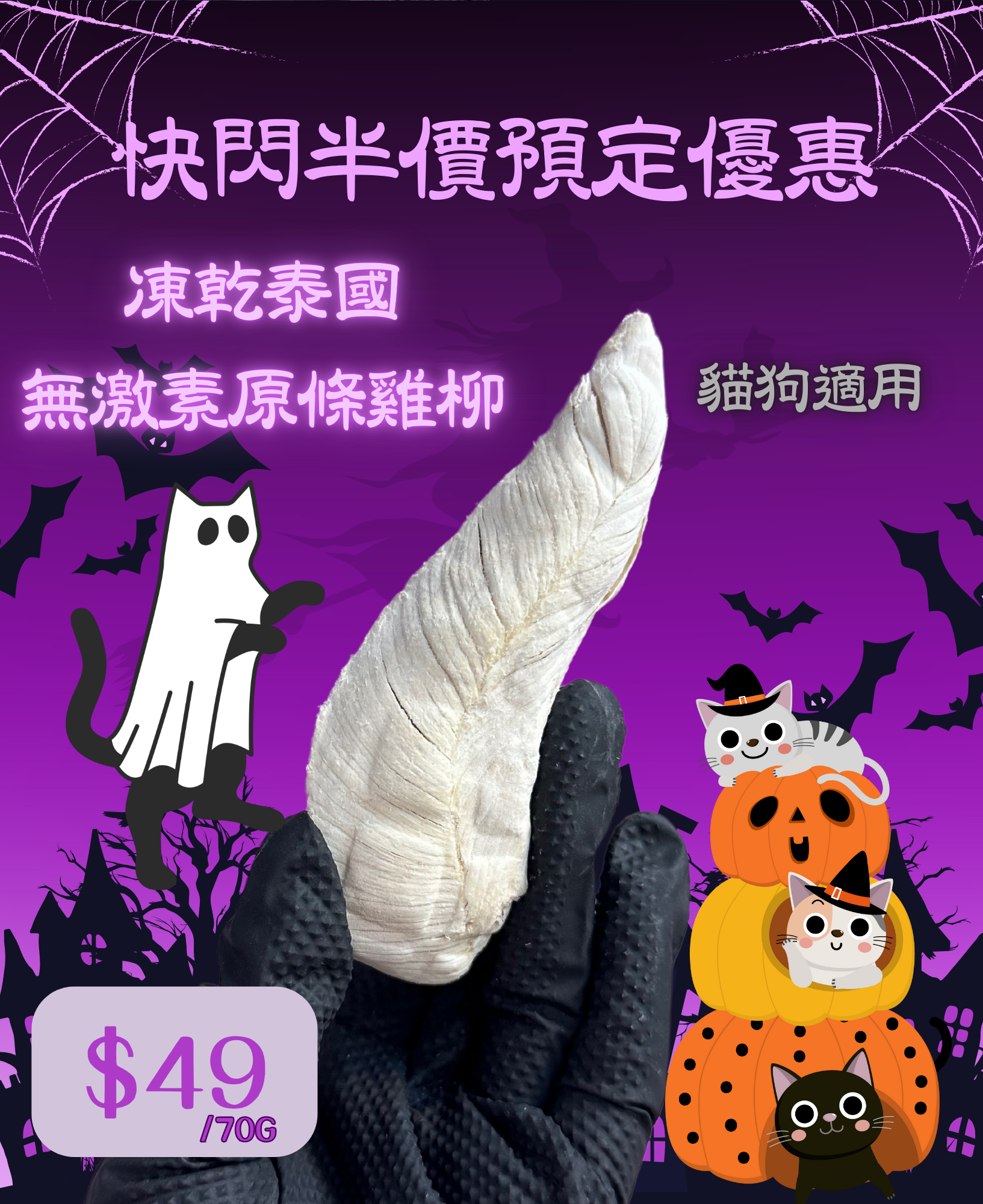 萬聖節預購｜凍乾泰國無激素原條雞柳