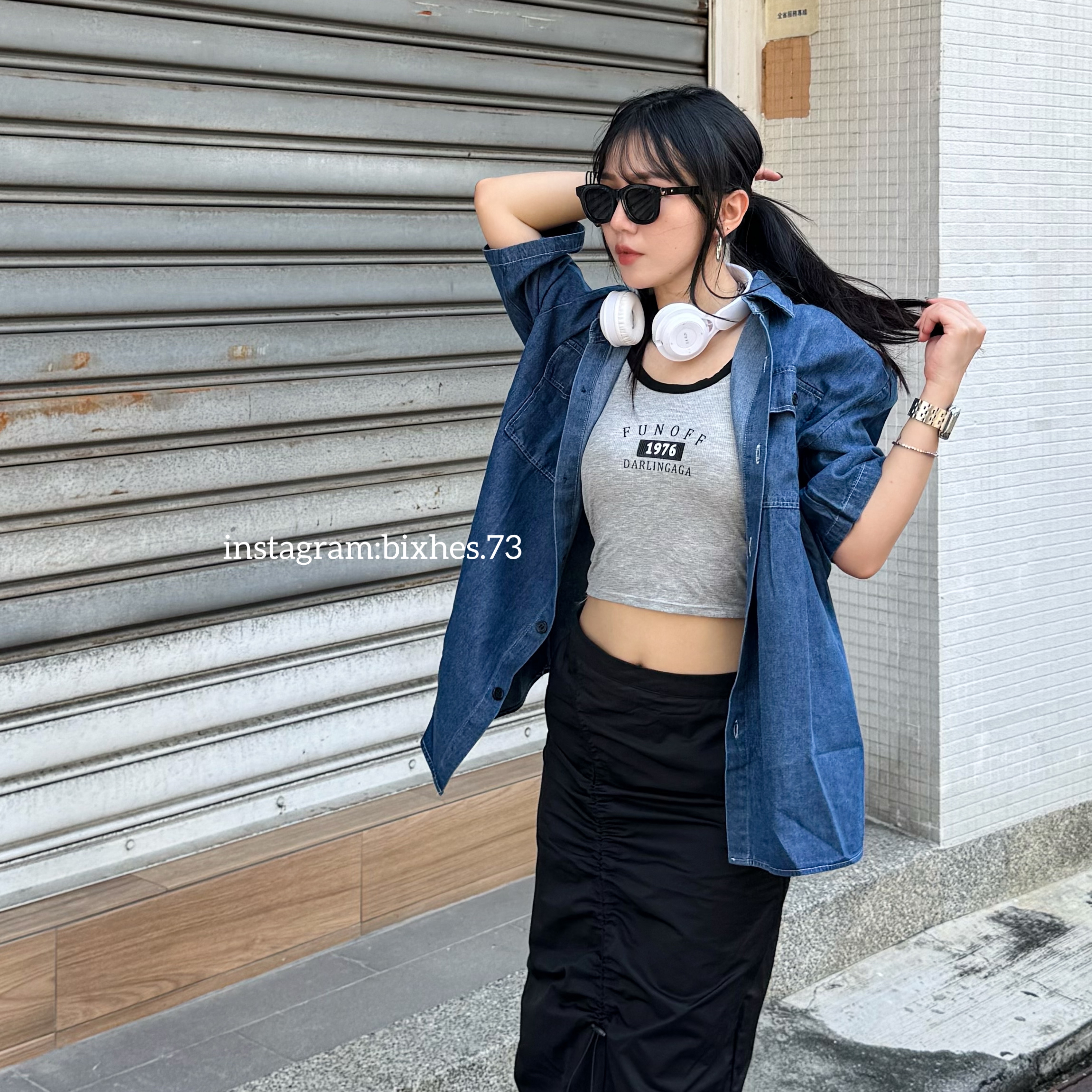 1976刺繡邊條背心(C00077)