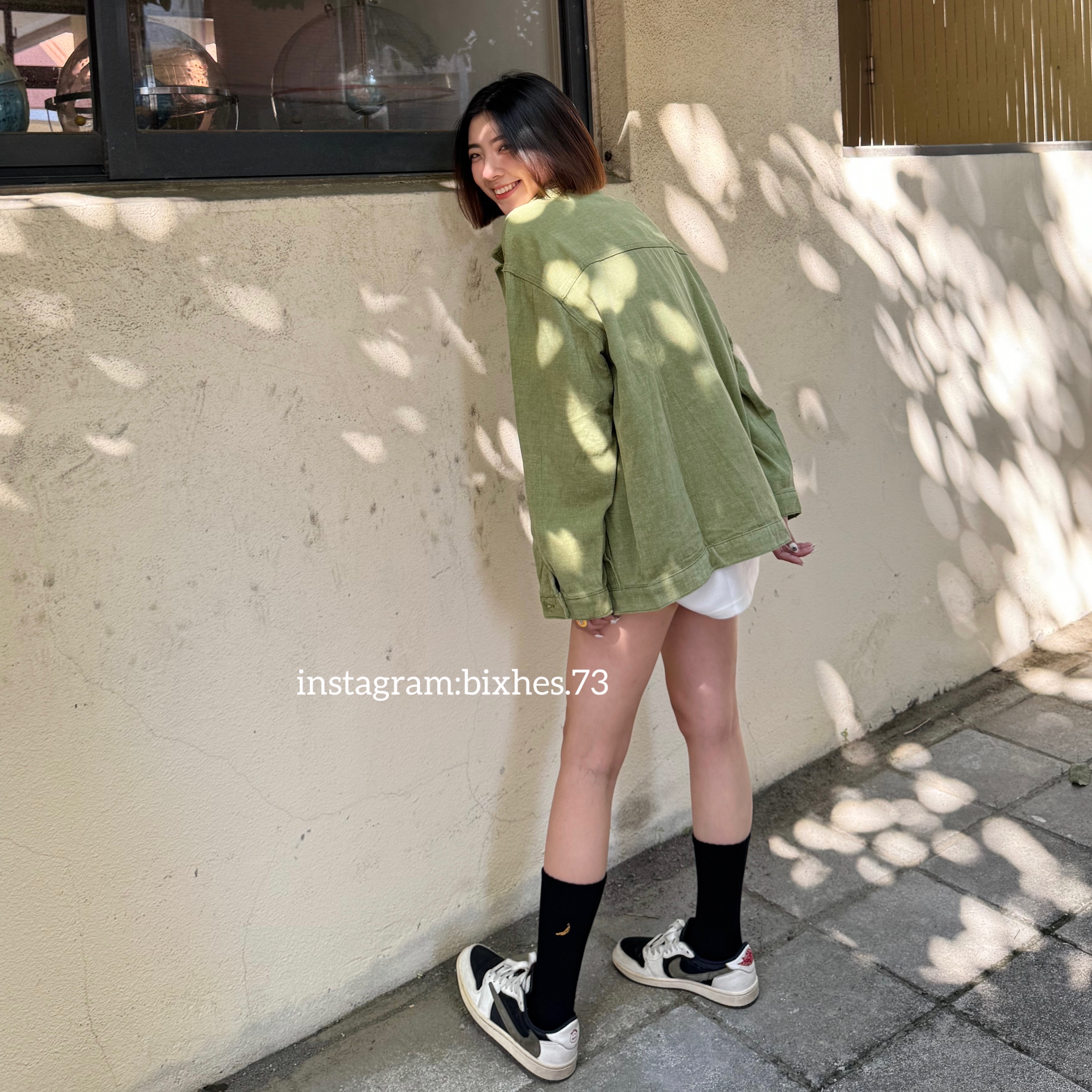 復古松綠牛仔外套(F00045)