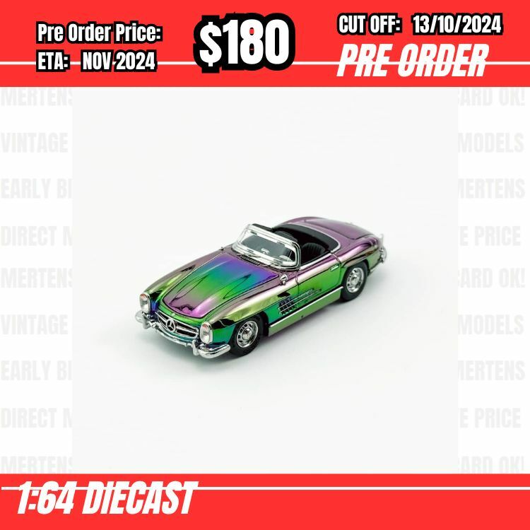 PO-$180 * YS Model * 1:64 300SL Roadster W198 Chrome Magic Purple [OD10/10]