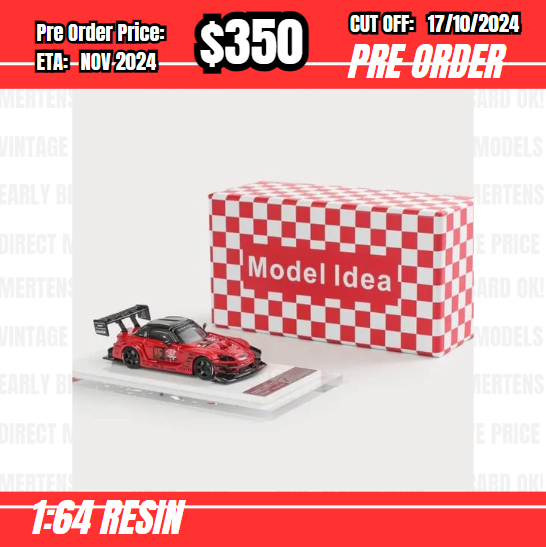PO-$350 * Model Idea * 1:64 Honda S2000 AP1 Top Fuel Type-RR Red [OD10/10]
