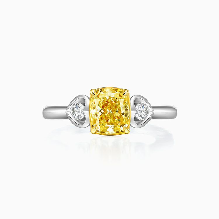 18K Fancy Light Yellow 黃鑽石戒指
