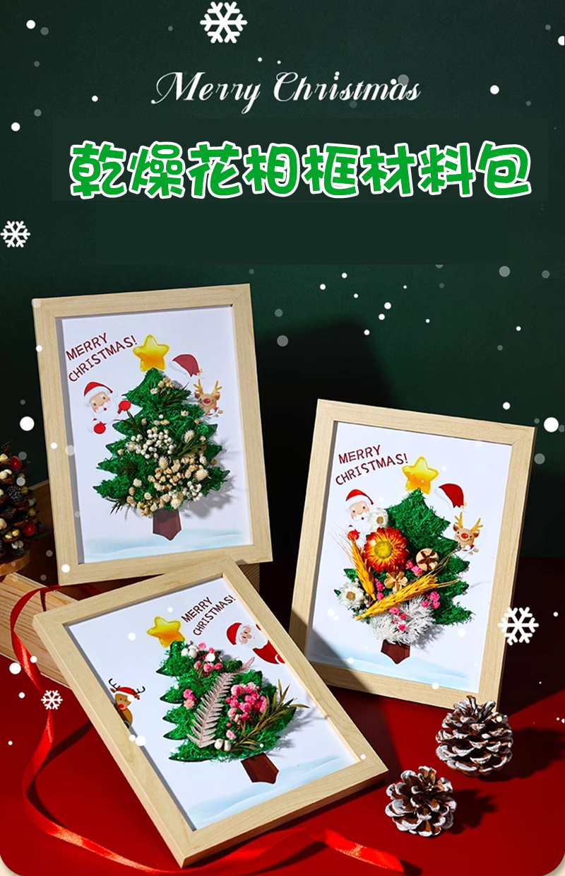 聖誕節DIY乾燥花相框材料包 MC1684