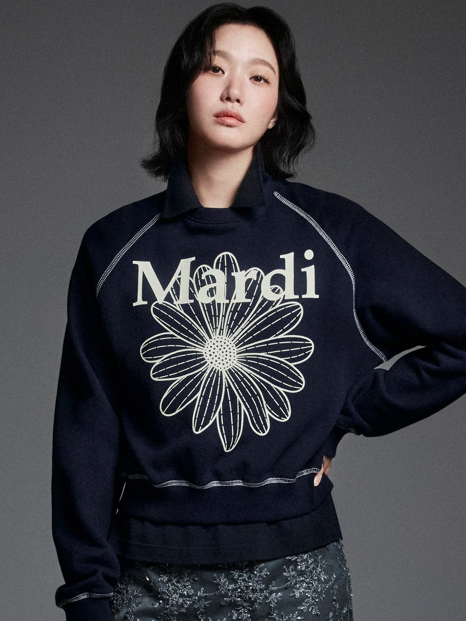 【現貨】Mardi Mercredi - SWEATSHIRT RAGLAN FLOWERMARDI [7colors]