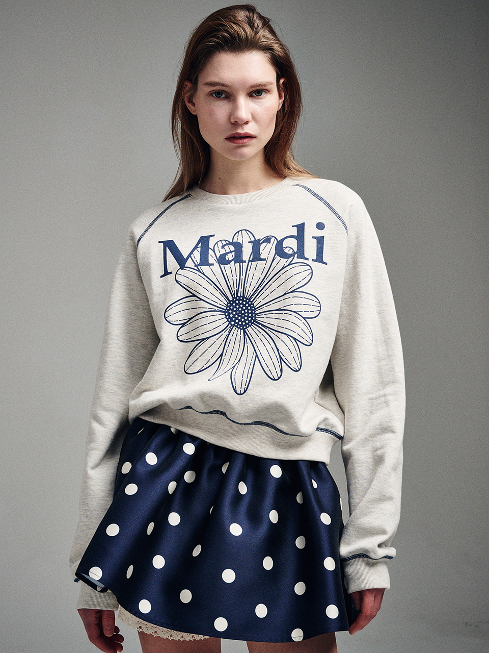 【現貨】Mardi Mercredi - SWEATSHIRT RAGLAN FLOWERMARDI [7colors]