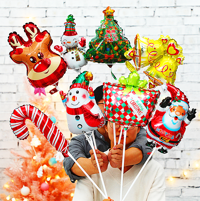 現貨區 聖誕節迷你氣球帶桿 MC0739