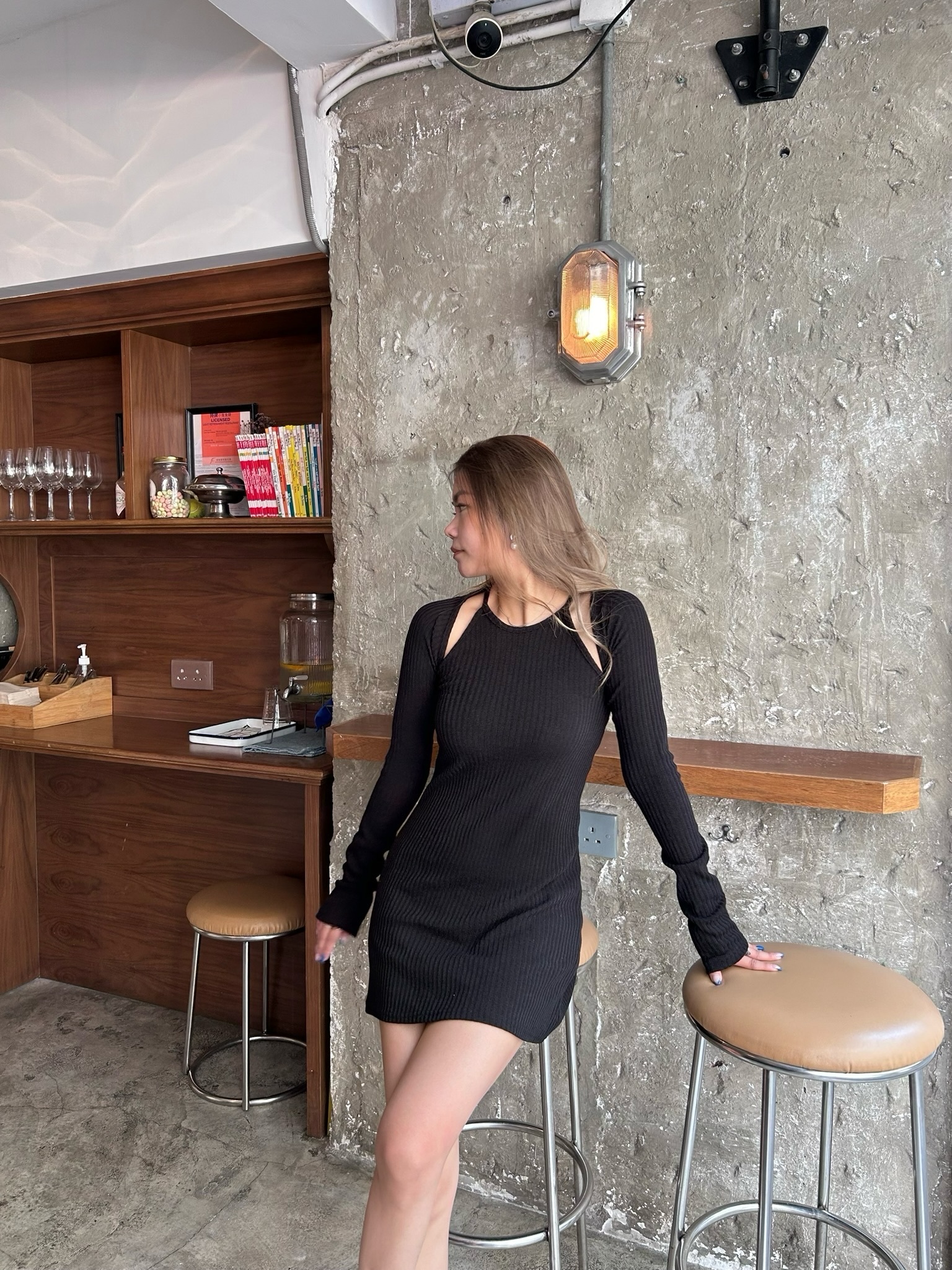 清貨(2件套! ) 直紋入膊短裙套裝