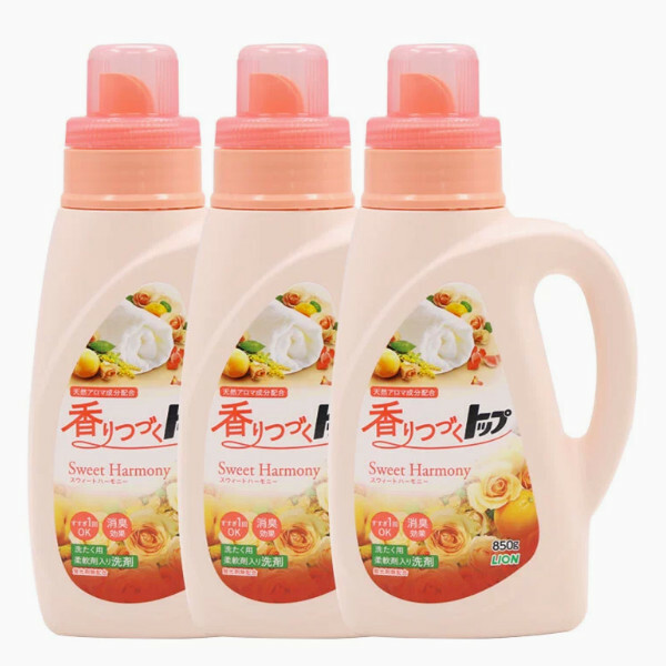 LION/獅王--香氛洗衣液含柔順劑清新花果香【花果香 新舊包裝隨機發貨】850gx3瓶裝
