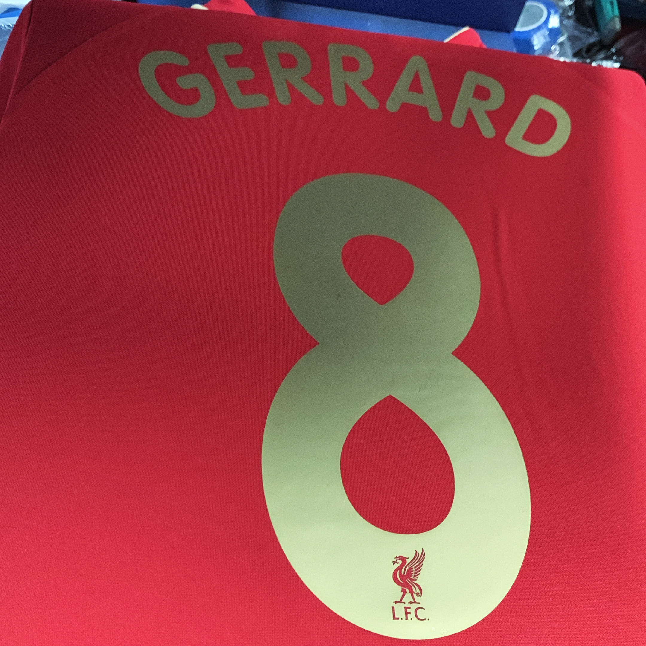 2005 Liverpool Retro UEFA Home Shirt with 8 GERRARD