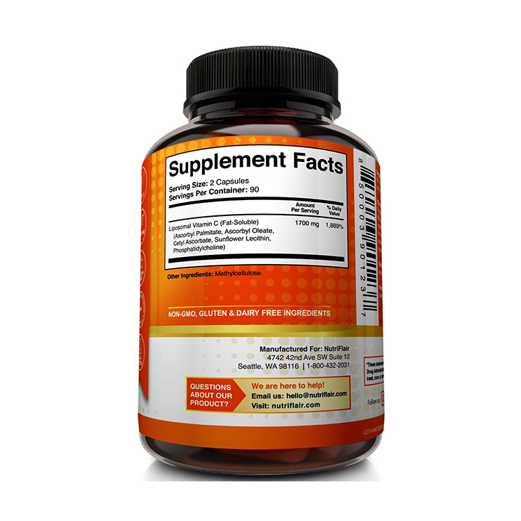 NutriFlair Liposomal Vitamin C 1700mg, 180 Capsules